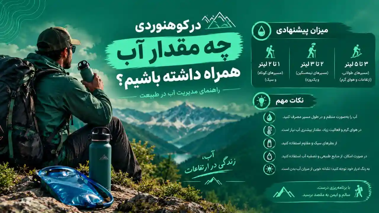 در کوهنوردی چه مقدار آب همراه داشته باشیم؟ راهنمای مدیریت آب
